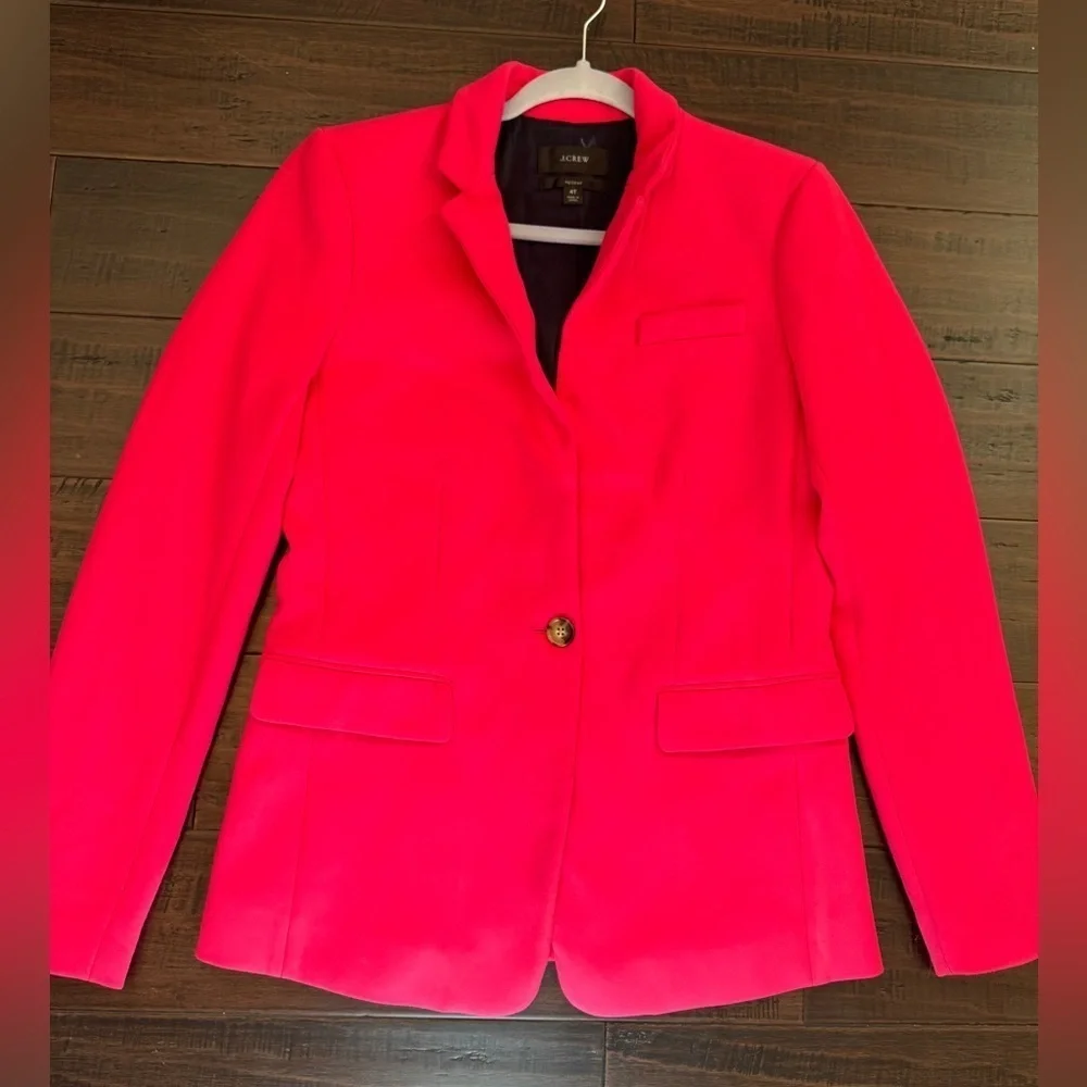 Hot pink Barbiecore J Crew blazer coquette preppy colorful elevated workwear